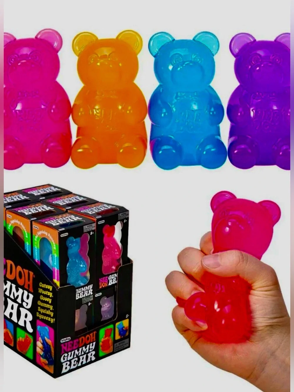 Authentic NEEDOH Gummy Bear Squishy Toy 💜 Purple~ Groovy Grape 🍇 NEW in BOX